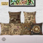 Coussin décoratif steampunk avec motifs européens