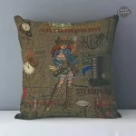 Coussin steampunk avec design inspiré des machines