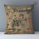 Housse de coussin au style rétro industriel