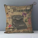 Housse de coussin au design steampunk élégant