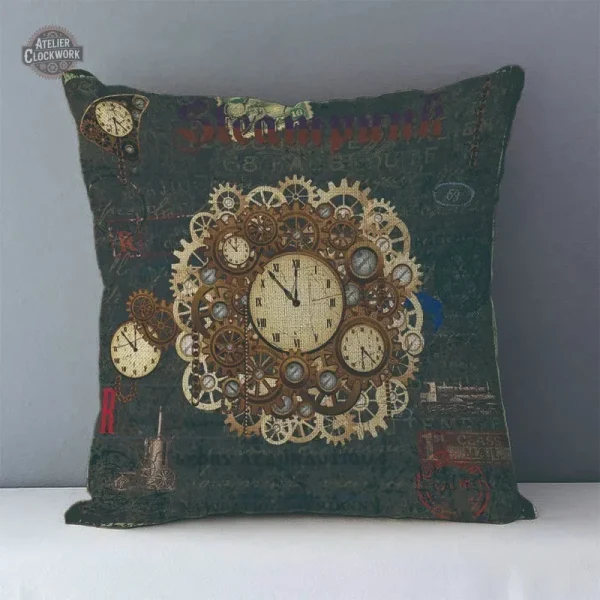 Coussin décoratif avec motifs d'inspiration industrielle