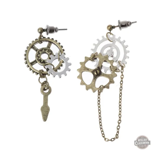 Boucles d’oreilles Steampunk Antique en bronze