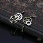 Boucles d’oreilles rétro avec engrenages