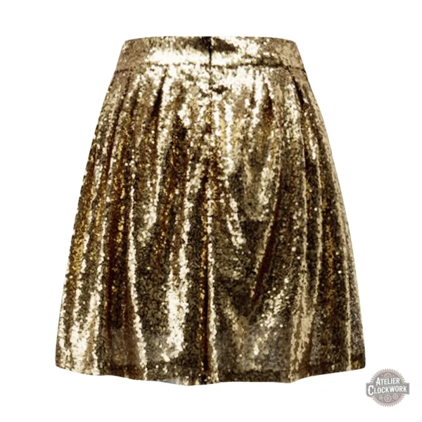 Jupe Dorée Effet Brillant pour femme