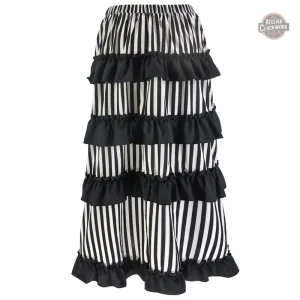 Jupe à volants style gothique avec laçage