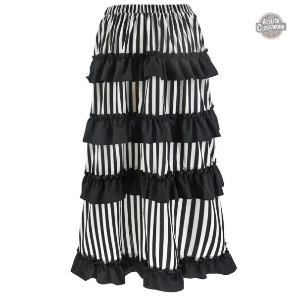 Jupe à volants style gothique avec laçage