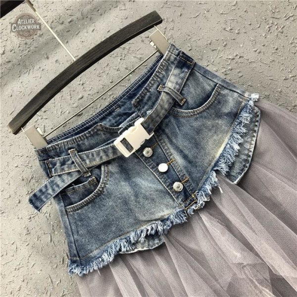 Jupe en tulle et denim, style vintage revisité