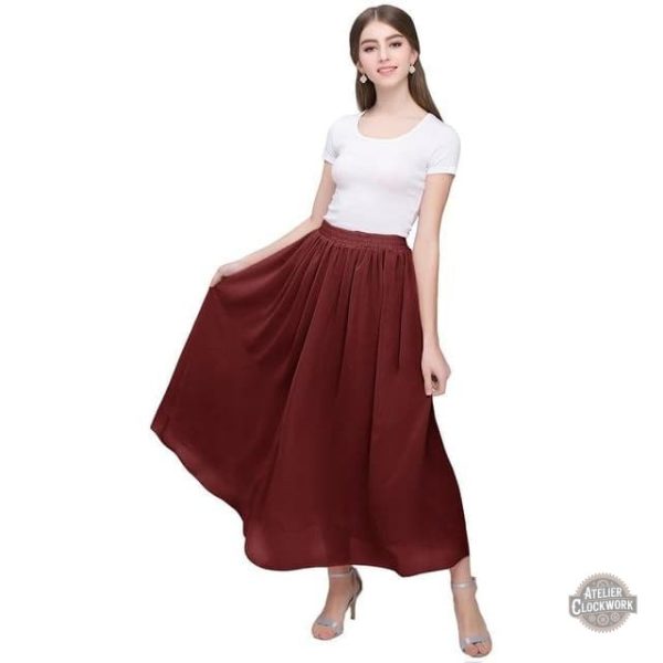 Style bohème avec jupe longue en mousseline