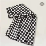 Jupe à carreaux noir et blanc, style rétro chic