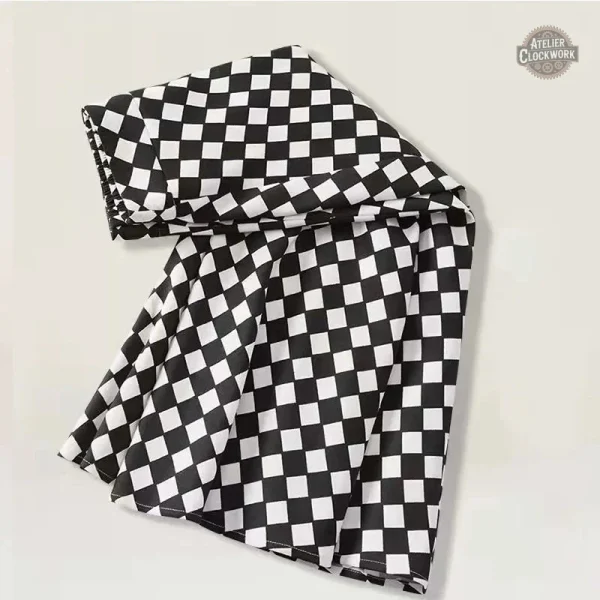 Jupe à carreaux noir et blanc, style rétro chic