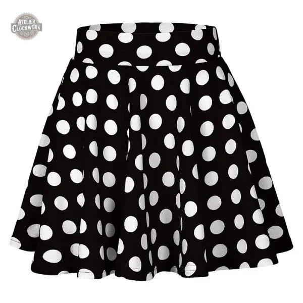 Jupe Fifties à pois en style steampunk femme