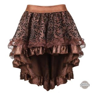 Jupe courte marron style cowgirl steampunk