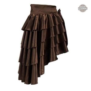 Jupe Steampunk Marron Asymétrique