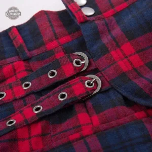 Jupe Midi Tartan au style Steampunk