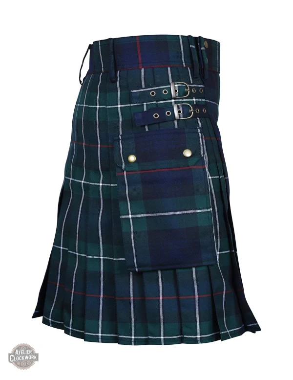 Jupe Steampunk midi avec motif tartan