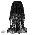 Jupe vintage avec imprimé fleuri steampunk