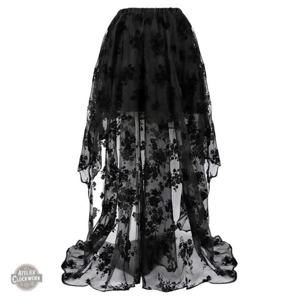 Jupe vintage avec imprimé fleuri steampunk