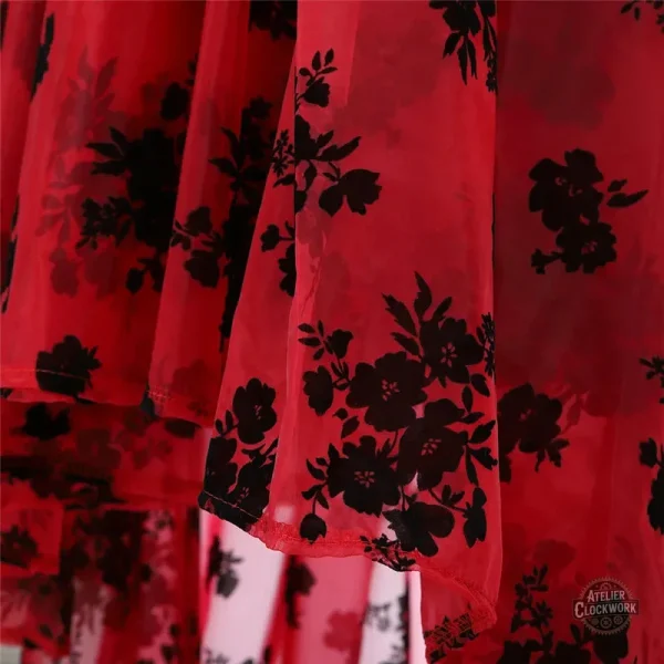 Mode steampunk : jupe vintage grande taille fleurie