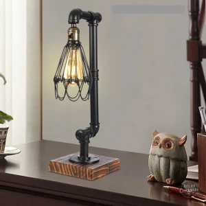 Lampe tuyau en métal pour ambiance industrielle