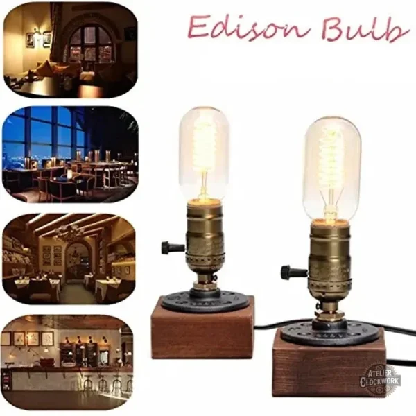 Élément décoratif steampunk, lampe minimaliste chic