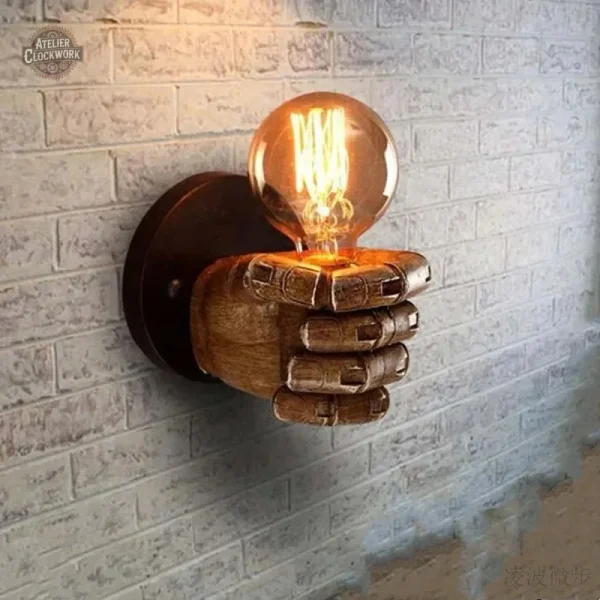 Lampe murale avec éléments de cuivre
