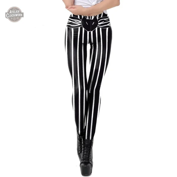 legging-blanc-et-noir-1 Legging Steampunk Blanc et Noir pour Femme
