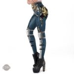 Legging bleu inspiré du style Steampunk pour une allure unique