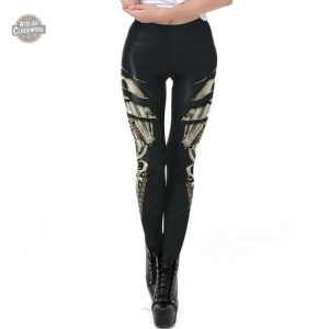 Legging noir style steampunk pour femme