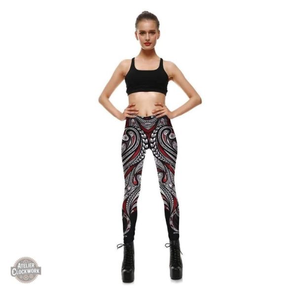 Legging Steampunk avec motif octopus unique pour femmes