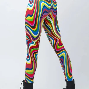 Legging psychédélique steampunk femme, mélange passé futur