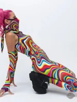 Legging coloré inspiré du steampunk, design unique