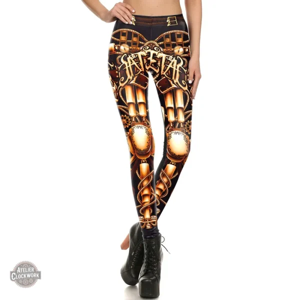 Legging inspiré par le style robot steampunk