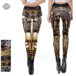 Legging femme au design steampunk avec engrenages