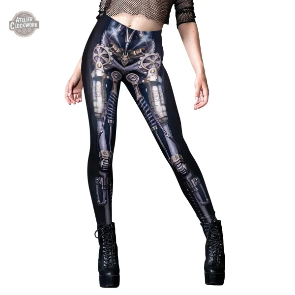 Legging féminin aux détails steampunk raffinés