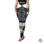 Pantalon steampunk à motif squelettique pour femme