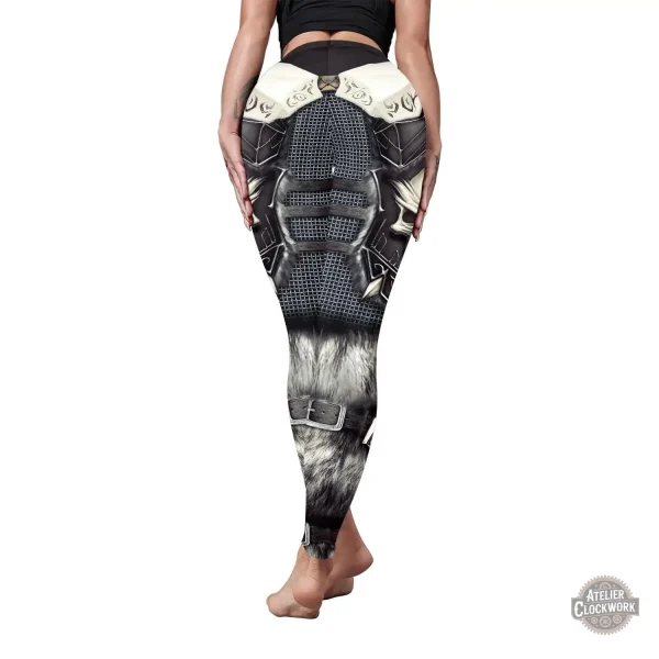 Pantalon steampunk à motif squelettique pour femme