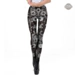 Legging Steampunk Silver Ones pour femme, style futuriste
