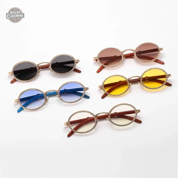 Lunettes dorées au design steampunk distinctif