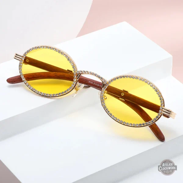 Accessoire de mode steampunk avec verres dorés