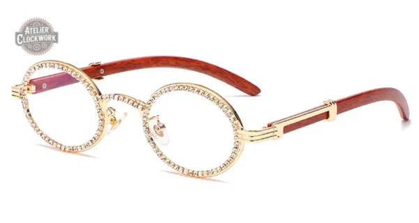 Lunettes au look steampunk avec éclat doré