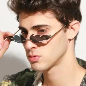 Lunette steampunk avec design en flamme