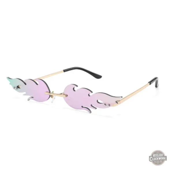 Lunette steampunk avec verres teintés enflammés