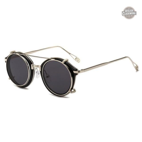 Lunettes rondes en métal pour homme