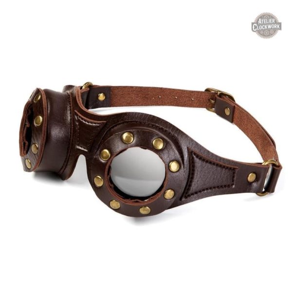Lunette rétro en cuir riveté au style steampunk