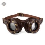 Accessoire steampunk : lunette en cuir avec rivets