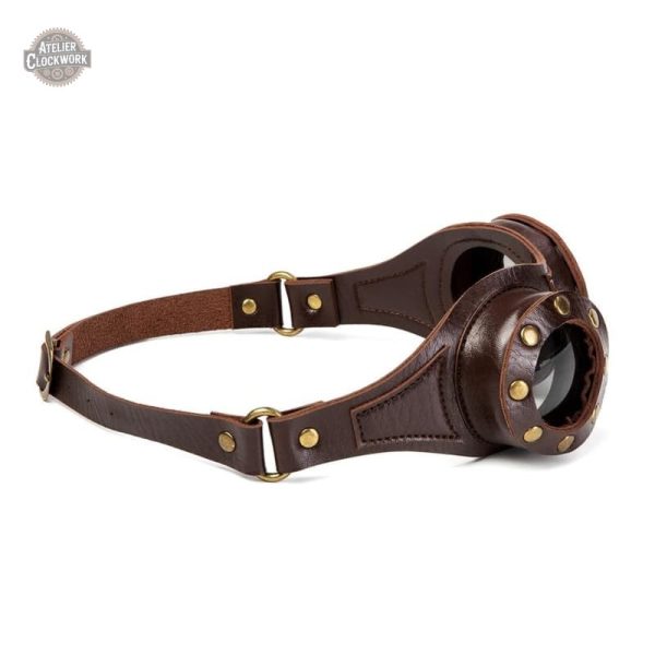 Monture cuir riveté pour un look steampunk distinctif