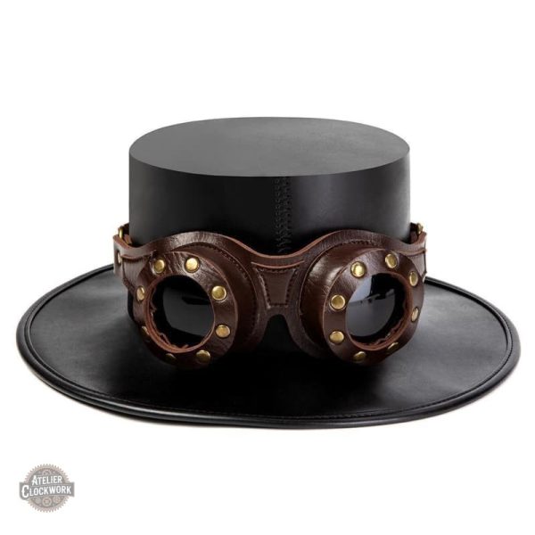 Élégante lunette rétro en cuir pour les amateurs de steampunk