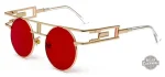 Lunettes au style rétro avec teintes rouges distinctives