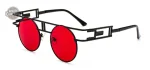 Lunettes tendance avec design Steampunk et verres rouges