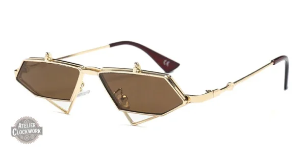 Élégantes lunettes Steampunk à verres Flip Up